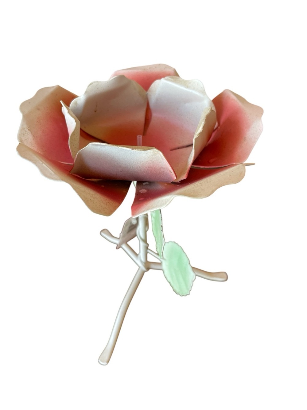 Vintage Target Pink Rose Metal Candle Holder NWT